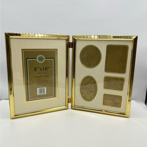 Vintage 1993 Brass Double Picture Frame for Multiple Photos